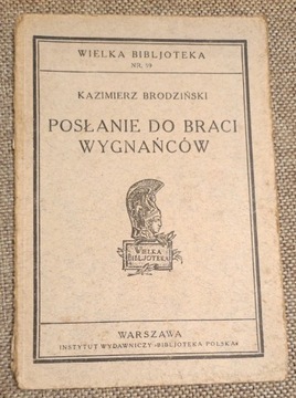 K. Brodziński - Posłanie do braci wygnańców 1923