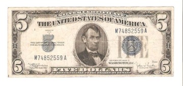 5 dolarów 1934r. C - Silver Certificate Pick 414Ac