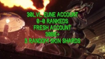 30LVL EUNE FRESH ACCOUNT LEAGUE OF LEGENDS