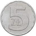 Moneta 5 zł. z 1990 r. z rolki bank bardzo ładna