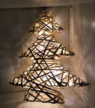 Lampion LED pleciony z wierzby Boże Narodzenie