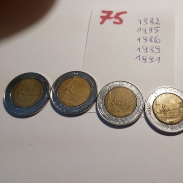 Moneta Włochy Italy 500 Lire Pałac Kwirynalski