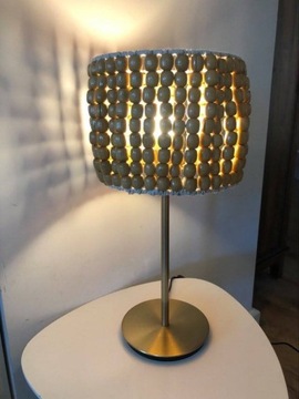 Lampa z drewnianych korali hand made