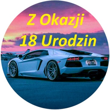 OPŁATEK NA TORT LAMBORGHINI AUTO LOGO 18 30 40 50