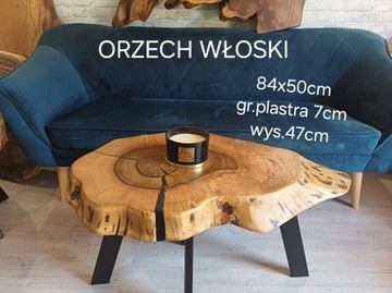Stolik kawowy 84x50m ława plaster drewna WYSYŁKA 