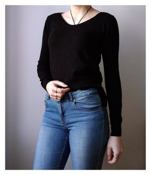 Czarny sweterek asymetryczny bluzka