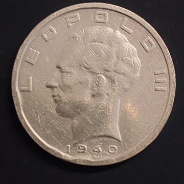 Belgia, 50 franków, rok 1940, Ag 0,835