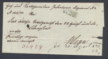 List składany Tarnów Wiedeń 1846r. /Lot 3/