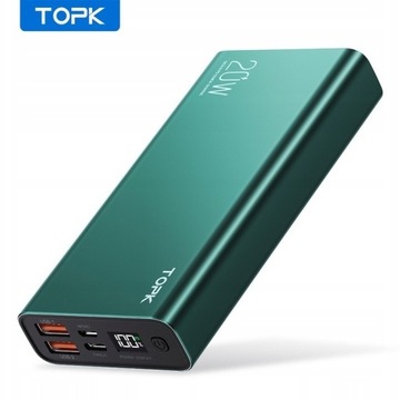 Powerbank TOPK 20000 mAh 3xUSB USB C 20W PD QC3