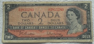 Kanada CA$ 2 dollars 1954 Quebec Beattie Rasminski