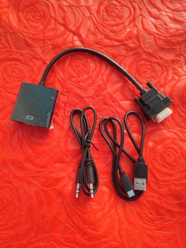 Konwektor HDMI na VGA + AUX+ USB