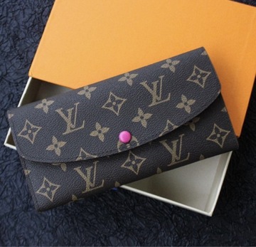 Portfel damski Louis Vuitton Emilie Monogram rózowy czerwony fuksja