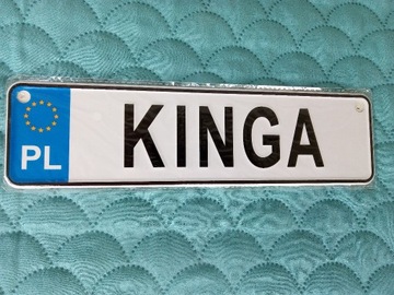 KINGA tablica tabliczka imienna 26x7 cm metal NOWA