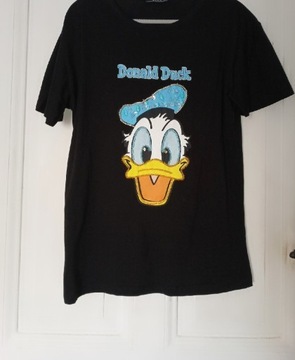 Nowy damski czarny t shirt Donald Duck r. M 