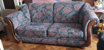 Sofa kanapa do salonu w kwiatki dwuosobowa 