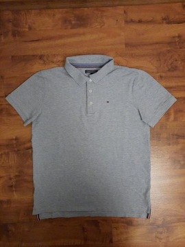 Szara koszulka Polo tshirt Tommy Hilfiger 176cm S 