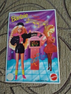 Barbie naklejka pocztówka 1993 rok