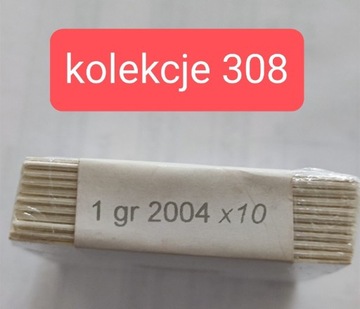 10 sztuk 1gr 2004 mennicze w holderach