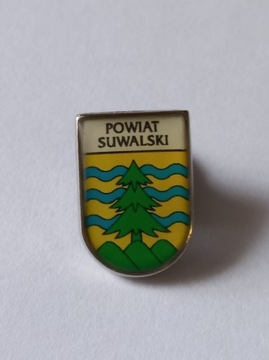 Herb powiat Suwalski przypinka pin odznaka wpinka