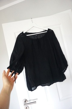 L 40 H&M czarna elegancka bluzka koszula plus size