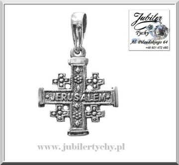 Srebrny krzyż laskowany – Jerozolimski Jerusalem