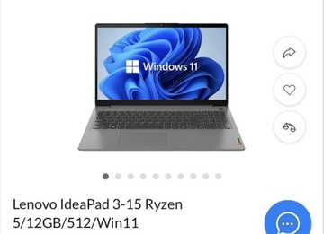 Lenovo IdeaPad 3-15 Ryzen 5/12GB/512/Win11