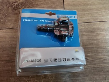 Pedały Shimano SPD PD-M520 + bloki SM-SH51, nowe