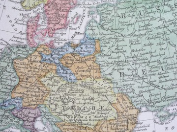 1826 mapa POLSKA WARSZAWA EUROPA NAPOLEON