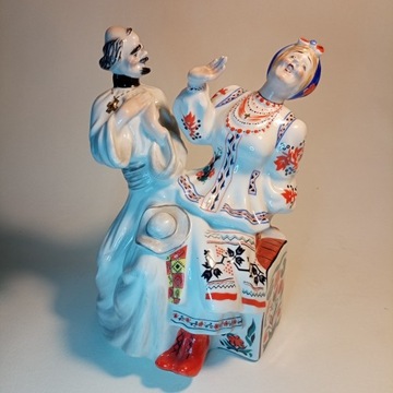 Porcelanowa figura Ukraina ZSRR Sołocha i Czart