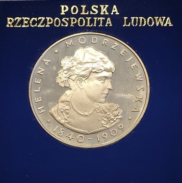 100zł 1975r Helena Modrzejewska, Srebro(372)