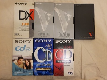 SONY kasety VHS pakiet 7szt