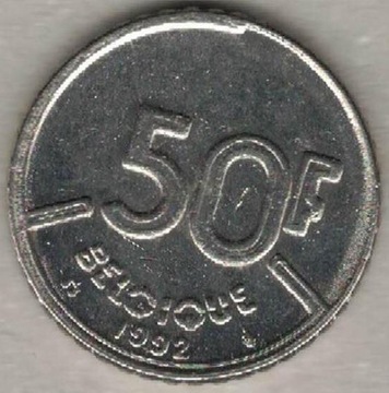 Belgia 50 franków francs 1992 Q  22,5 mm nr 1