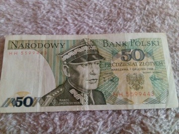 50 zł 1988 r. Świerczewski PRL