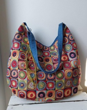 Torba torebka hippie boho kółka shopper