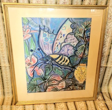 Obraz Ręcznie malowany pastel motyl