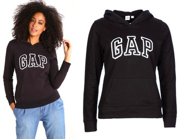 GAP czarna bluza dresowa z kapturem logo M