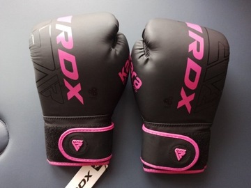 Rękawice bokserskie RDX F6 czarno-różowe