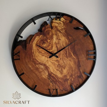Zegar Ścienny Drewniany Loft Industrial 40 cm