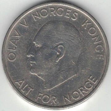 Norwegia 5 koron kroner 1964 29,5 mm nr 2