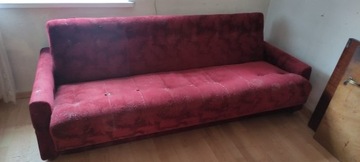 Sofa kanapa rozkładana czerwona lóżko