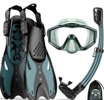 Zestaw do nurkowania snorkelingu YOUKUKE 3W1 zielono L/XL