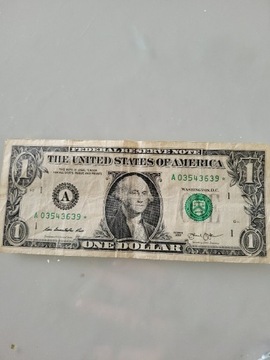 Banknoty 1 dolar z gwiazdka 
