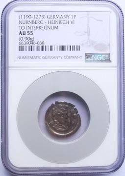 Henryk VI Fryderyk Hohenstauf PFENNIG grading NGC