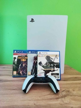 PS5 z napędem, 3gry, 1Pad