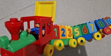 Lego duplo pociąg cyfry liczby, maszynista 