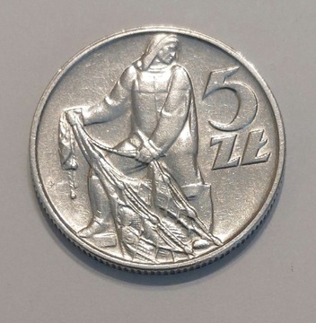 5 złotych 1959 - Rybak