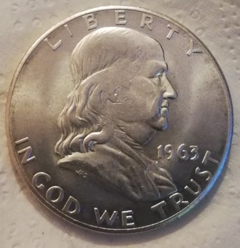 Half Dollar Franklin 1963 1/2 pół dolara USA