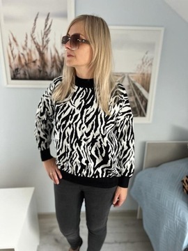 Sweter damski zebra