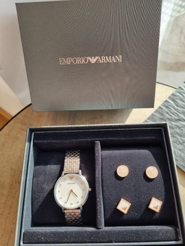 Zegarek Emporio Armani + kolczyki - masa perłowa