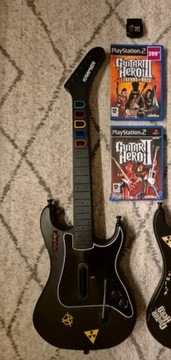 Guitar Hero PS2 Gitara z odbiornikiem i 2 gry